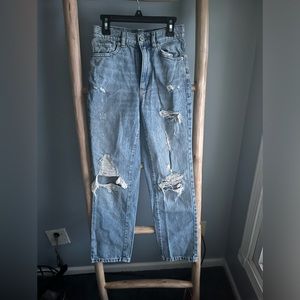 Garage ripped straight jeans